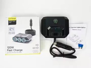 120W 3 Socket Car Charger 4 Port <b>USB</b> Charging <b>Hub</b> QC3.0 PD Fast Charge Cigarette Lighter Adapter for Travel - Product Image 5