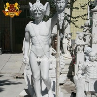 Bas quantité minimale de commande en gros taille personnalisée grandeur nature sculptée à la main pierre naturelle classique marbre blanc grec Zeus Statue