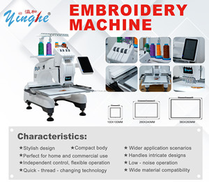 <span class=keywords><strong>Machine</strong></span> à broder YINGHE 36*26cm pour usage domestique, 4 aiguilles, 800 points par minute, zone de travail informatisée, 1 tête, garantie 1 an - Product Image 3