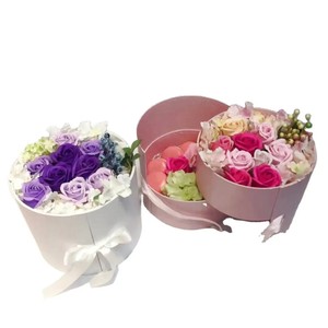 Custom Round Double Layer Gift Box with Transparent <b>Window</b> Pink - Product Image 6