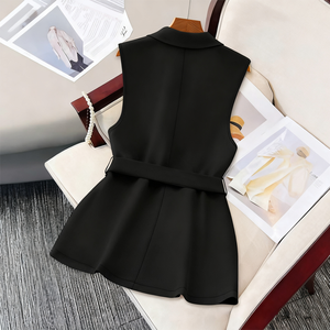 <span class=keywords><strong>Chaleco</strong></span> <span class=keywords><strong>Blazer</strong></span> sin Mangas para <span class=keywords><strong>Mujer</strong></span>, para las Cuatro Estaciones - Cuello Alto Elegante para Uso Diario y de Oficina - Product Image 2