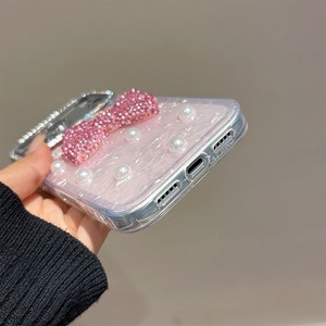 Custodia per iPhone 17 Pro Max con motivo a cuore, strass e fiocco 3D, protezione fotocamera, <span class=keywords><strong>cover</strong></span> personalizzata per iPhone 16 15 14 13 - Product Image 6