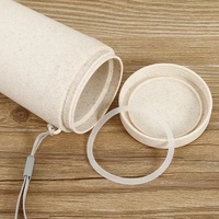 Tuoda Bio plastique paille de blé 300ml 10OZ sans BPA boisson écologique thé café bouteille d'eau avec couvercle et corde