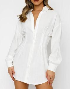 Blusa <span class=keywords><strong>de</strong></span> punto transpirable <span class=keywords><strong>de</strong></span> <span class=keywords><strong>manga</strong></span> <span class=keywords><strong>larga</strong></span> con cuello mandarín, estilo casual y suelto, color nude, con botones, <span class=keywords><strong>para</strong></span> mujer, venta al por mayor <span class=keywords><strong>para</strong></span> chicas. - Product Image 4