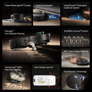 Nouvel aspirateur <span class=keywords><strong>robot</strong></span> Global Dreame X50 Pro Ultra / Master VersaLift DToF AI RGB+ à lumière structurée 3D LED puissante 30000Pa - Product Image 2