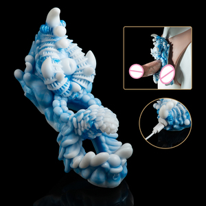 Anillo para pene con textura alienígena 3D, anillo testicular con 10 modos de vibración, anillo sexual de silicona para parejas, anillo retardante de erección para mayores de 18 años. - Product Image 1