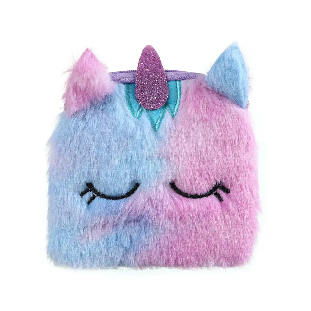 High quality unicorn plush coin purse square cartoon children's toy small wallet