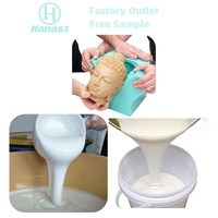 Caoutchouc de silicone alimentaire Hanast 20 Shore, bonne fluidité, gel fin, sans impuretés, 100:2 RTV2, plâtre liquide semi-transparent facile à utiliser