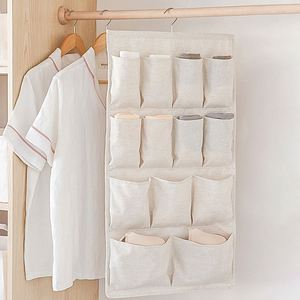 Hot Selling Hanging <b>Storage</b> Organizer Linen Cotton Double-sided Hanging <b>Storage</b> Organizer - Product Image 3