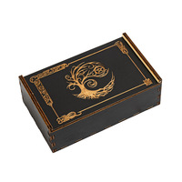 Boîte de rangement en bois noire à couvercle coulissant pour cartes de tarot, boîte cadeau en bois pour le rangement et l'emballage de jeux de cartes de tarot et d'oracle de divination