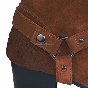 Chaussures habillées unisexes taille 13 pour femmes et hommes, talon bloc cubain, boucle, <span class=keywords><strong>daim</strong></span>, bottes Chelsea en cuir, bottes Chelsea en cuir pour hommes à hauteur de la cheville - Product Image 3