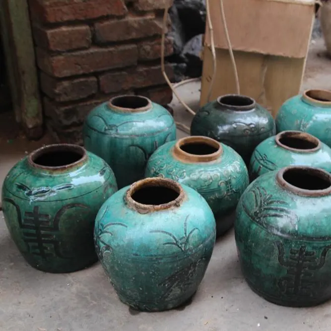 Cinese antico blu e bianco vaso di ceramica