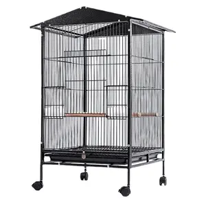 Venta al por mayor de comedero de pájaros de metal jaula para pájaros de agua con soporte para loros