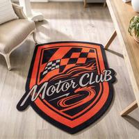 Tapis tufté personnalisé en forme de logo OEM en gros, tapis moelleux avec emblème de marque pour merchandising