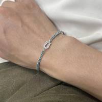 Bracelet à fermoir en crin de cheval tressé noir tendance - Cadeau unisexe haut de gamme pour les couples