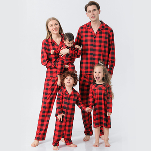Conjuntos familiares de Navidad 2 piezas Pjs de Navidad Pijamas a cuadros de Navidad rojos Conjuntos de pijamas de Navidad familiares a juego - Product Image 4