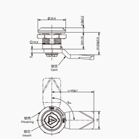 Serrure à quart de tour de sécurité en alliage de zinc Yeeka 1448, la plus vendue, avec loquet de panneau finition chrome brillant pour armoires industrielles