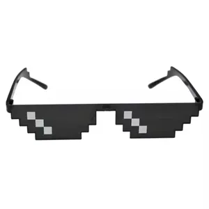 Gafas de sol con forma de píxel negro, divertidas, juguetes, mosaico, novedad de 2022