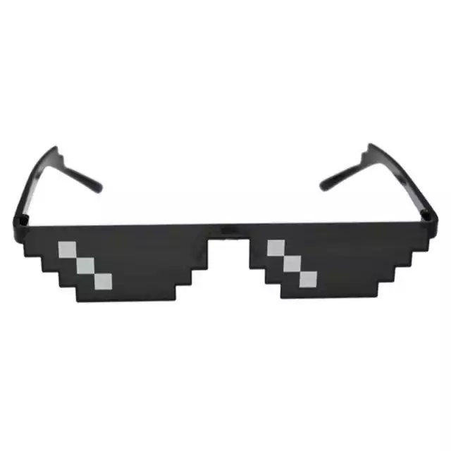 2022 NEW  Glasses Deal With It Glasses Pixel Black Cool Jokes Funny Toys Mosaic Sunglasses