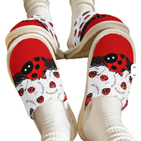 Chaussons pour femmes doublés en polaire à imprimé animal avec semelle extérieure en EVA pour un confort intérieur