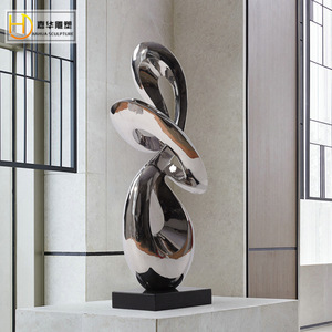 Escultura Irregular de Acero Inoxidable Jiahua con Acabado de Espejo, Arte Decorativo para Exteriores, Montaje en Suelo, Diseño Geométrico Abstracto - Product Image 1