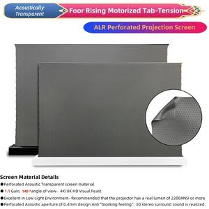 Écran de projection électrique motorisé invisible pour sol - Matériau PVC, surface micro-perforée acoustiquement transparente, 72"-150" - Product Image 3