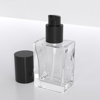 Botella de Vidrio Esmerilado Vacía de 30 ml (1 oz) con Bomba Dosificadora para Loción, Crema Corporal Líquida, Cosméticos