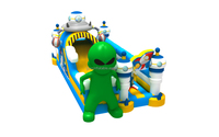 Jeux gonflables de sport interactif drôle de haute qualité parcours d'obstacles gonflable de maison de rebond d'ufo extraterrestre