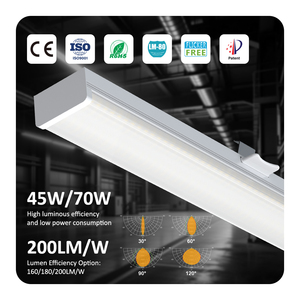 Hiệu quả lumen cao dẫn Trunking ánh sáng tuyến tính 30W 45W 60W 70W 120 độ có thể liên kết dẫn ánh sáng tuyến tính mỏng - Product Image 1