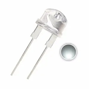 Transparent 8mm Clear Lens Light Emitting Diode 0.5w 8mm Straw Hat White LED Diode