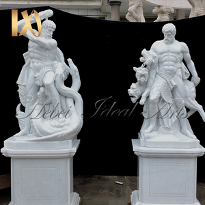 Statue d'Hercule en marbre blanc grandeur nature pour l'aménagement paysager de la propriété - Product Image 2