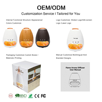 Diffuseur de parfum à ultrasons 200 ml en bois grainé avec effet flamme, lampe de sel de l'Himalaya, modèle 2026, vente chaude, du fabricant