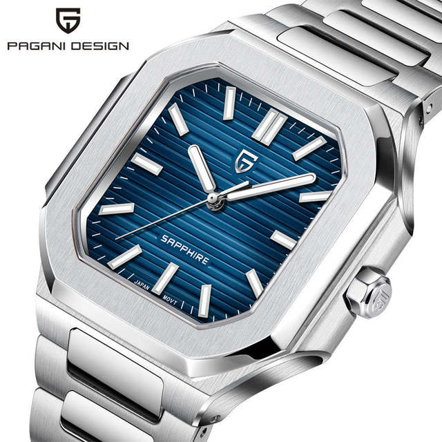 For Pagani Design VH31 37MM Men's Quartz Watch Square Stainless Steel  Sports Style Waterproof 5Bar Night Light C3 2025