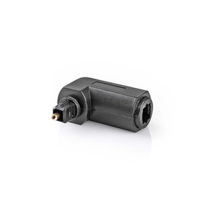 Adaptateur audio optique coudé à 90 degrés TosLink mâle vers femelle noir - Product Image 4