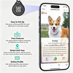 Étiquette d'identification intelligente pour animaux de compagnie avec code QR, profil numérique en ligne, anti-perte, personnalisable, étiquette pour chien à scanner <span class=keywords><strong>si</strong></span> trouée, étiquette pour chat personnalisable <span class=keywords><strong>et</strong></span> scannable - Product Image 2