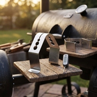 Klip Probe Termometer Panggangan Universal 3 Lubang, Bahan Stainless Steel Food Grade, Tahan Panas, untuk BBQ, Smoker, dan Pengukur Suhu Sekitar