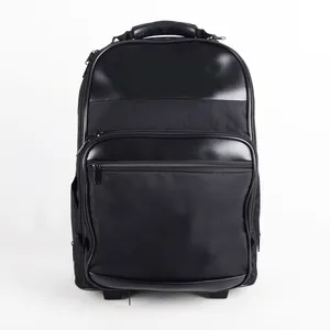 กรณีห้องโดยสารล้อสีดำแบบกำหนดเองกระเป๋าเดินทางรถเข็น Softside Carry On กระเป๋าพับเก็บได้