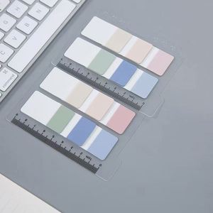 Marcadores de Página Autoadhesivos Multifuncionales con Índice de Colores Degradados, Notas Adhesivas, Regla Transparente, Material de Oficina PET - Product Image 4