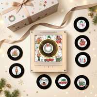 Aimant de réfrigérateur rotatif en acrylique de Noël, NFC, lecture de musique, veilleuse LED, photo personnalisée, logo, décoration de mariage, Pâques, cadeau