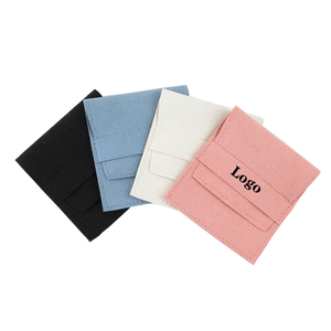 Wholesale Microfiber Suede Envelope Pouch with Insert Cards Velvet Luxury Jewelry Packaging Bag Flap Closure - Product Image 1