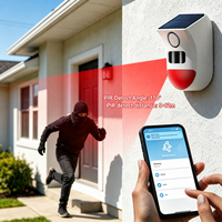 Wale Tuya Smart Outdoor 120db Solar Strobe IP65 Anti-Pencurian WiFi Sensor Gerak Inframerah untuk Keamanan Rumah dan Pabrik