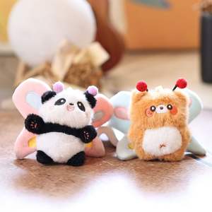 Linda abeja pequeño Panda colgante peluche muñeca Pequeño Oso bolsa llavero con forro de <span class=keywords><strong>malla</strong></span> para aliviar el estrés - Product Image 2