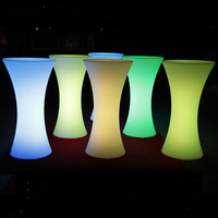 Table de bar ronde moderne à LED avec changement de couleur