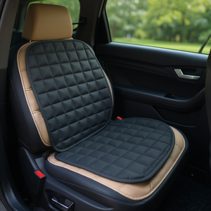 Car Saddles Seat Cushion 52x50cm <b>Quilted</b> Black Car Seat Pad - Product Image 2