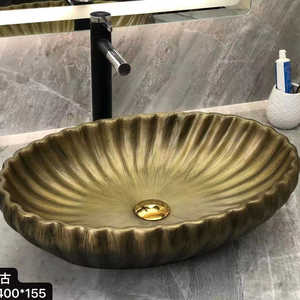 Yeson lavabo con Design speciale in ceramica Color bronzo nero per il <span class=keywords><strong>lavandino</strong></span> del <span class=keywords><strong>bagno</strong></span> dell'hotel - Product Image 2