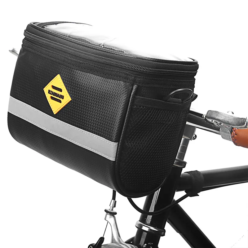 Custom Bike Handlebar Bag Waterproof Bicycle Storage Bag Leather Bike Bag