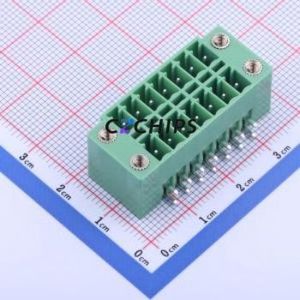 KF2EDGKRM-3.5-2*7P Plug-in Terminal Block Bent Lead Through Hole,P=3.5mm Board-to-Board / Socket Closed Screw Fixing 2x7P 3.5mm - Product Image 1