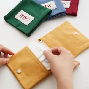 Pochette portable et durable en toile pour serviettes hygiéniques, pliable, cadeau promotionnel fait main pour les élèves du primaire et les adultes - Product Image 2