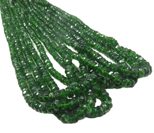 Cadena de Cuentas Facetadas de Granate Verde Natural – Cuentas Sueltas de Granate Grossular Verde Intenso para la Fabricación de Joyas - Product Image 1