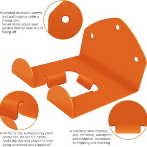 Organisateur d'outils mural en métal durable et peu encombrant et kit d'installation - <span class=keywords><strong>pour</strong></span> tondeuses à gazon, débroussailleuses et équipements <span class=keywords><strong>de</strong></span> <span class=keywords><strong>jardin</strong></span> - Product Image 5